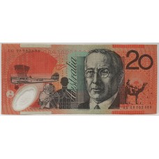 AUSTRALIA 2008 . TWENTY 20 DOLLAR BANKNOTE . STEVENS/HENRY . RADAR SERIAL 888